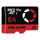 Memoria microSD / 64 GB / 180 MB/s Lectura / 150 MB/s Escritura / V30 U3 A2 / Para Drones y Cámaras de Acción / HIKSEMI CAPTURE E3