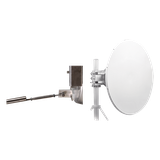 Antena direccional de Alto Rendimiento, 4 ft, Frecuencia de (4.9 a 6.1 GHz), Alto Aislamiento al Ruido, Ganancia de 35 dBi, Soporte de acero inoxidable, polaridad en 90 ° y 45 °, incluye montaje.