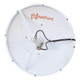 Antena blindada de alto rendimiento de 3 ft, 3.3-3.9 GHz, Ganancia 31 dBi, Conectores N-hembra.
