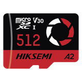 Memoria microSD / 512 GB / 180 MB/s Lectura / 150 MB/s Escritura / V30 U3 A2 / Para Drones y Cámaras de Acción / HIKSEMI CAPTURE E3