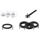 Kit de 3 Antenas Omnidireccionales tipo Domo y Divisor de Potencia de 4 salidas / Jumpers Coaxiales de 3 m y tres de 15 m con conectores N macho