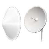 Kit de Antena y radomo, ganancia de 28 dBi, rango de frecuencia extendida (4.9 a 6.5 GHz), conectores N-Macho, incluye jumper, distancia de hasta 15 km