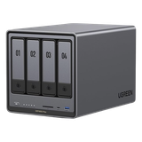 NAS UGREEN NASync DXP4800 Plus / Procesador Intel Pentium Gold 8505 5 Núcleos / 4 Bahías SATA + 2 M.2 NVMe PCIe 4.0 / 8GB DDR5 Expandible a 64GB / 10GbE + 2.5GbE / USB 3.2 Gen 2 Tipo C / HDMI 4K / Sistema Almacenamiento Conectado Red