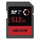 Memoria SD / 512 GB / 180 MB/s Lectura / 150 MB/s Escritura / V30 U3 / Para Drones y Cámaras de Acción / HIKSEMI CAPTURE E30